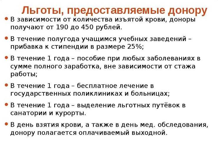 Льготы донорам крови в 2022 году